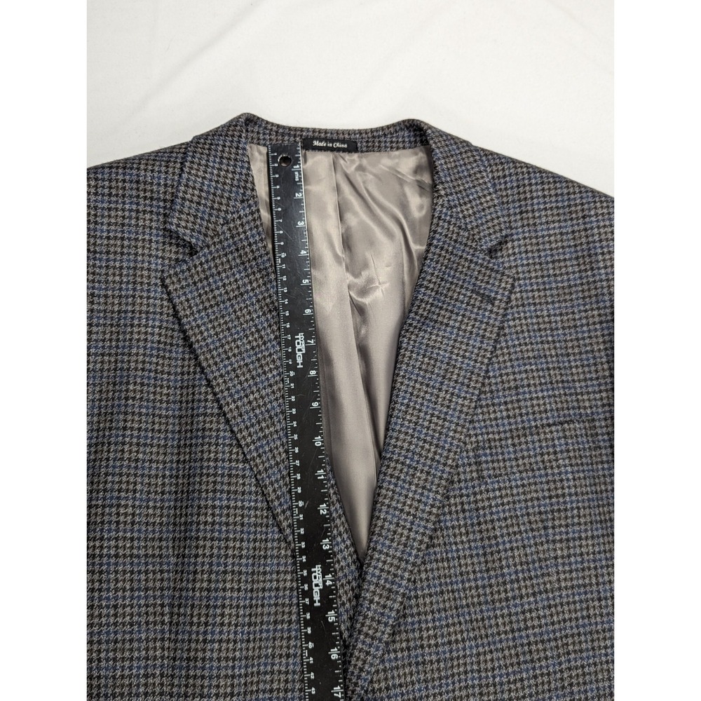 Chaps Ralph Lauren Blazer Suit Jacket Soft Wool Houndstooth Subtle Plaid 48R EUC - Picture 8 of 13